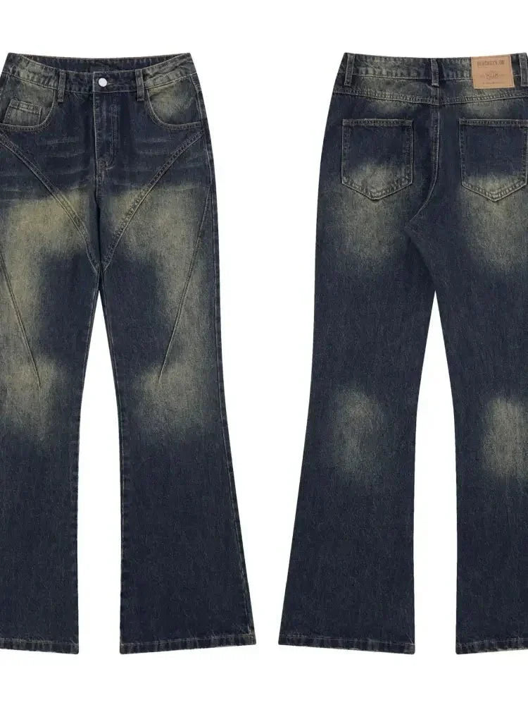 Men's Vintage Washed Wide Leg Jeans - Update AvenueTrendsi100400381056069100400381056069Men's Vintage Washed Wide Leg JeansBlue