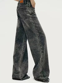Men's Vintage Washed Wide Leg Jeans - Update AvenueTrendsi100400792579051100400792579051Men's Vintage Washed Wide Leg JeansBlack Gray