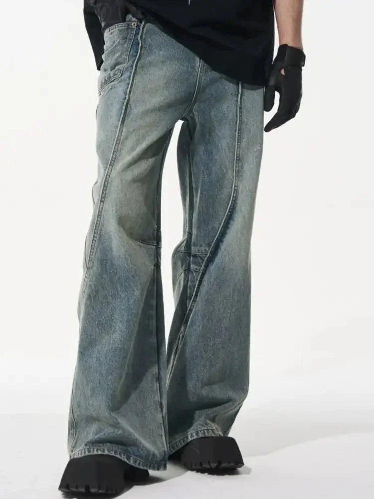 Men's Vintage Wide Leg Jeans - Update AvenueTrendsi100400658736322100400658736322Men's Vintage Wide Leg JeansBlue