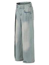 Men's Wash Pleated Wide Leg Jeans - Update AvenueTrendsi100400578674797100400578674797Men's Wash Pleated Wide Leg JeansBlue