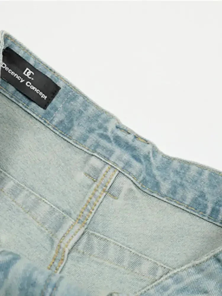 Men's Wash Pleated Wide Leg Jeans - Update AvenueTrendsi100400578674797100400578674797Men's Wash Pleated Wide Leg JeansBlue
