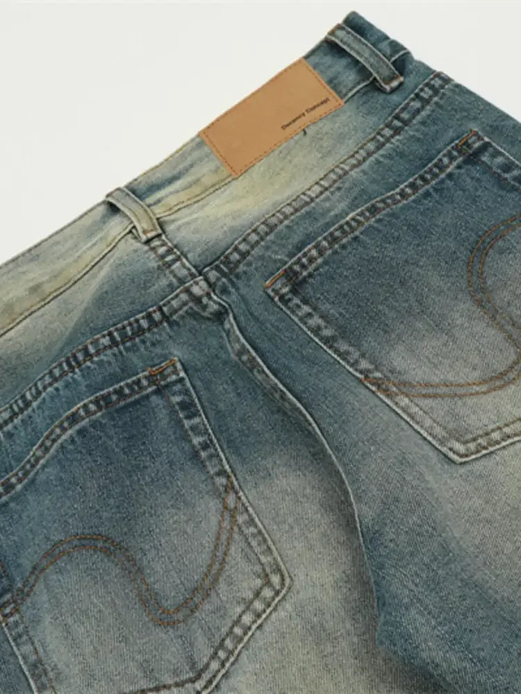 Men's Wash Straight Leg Jeans