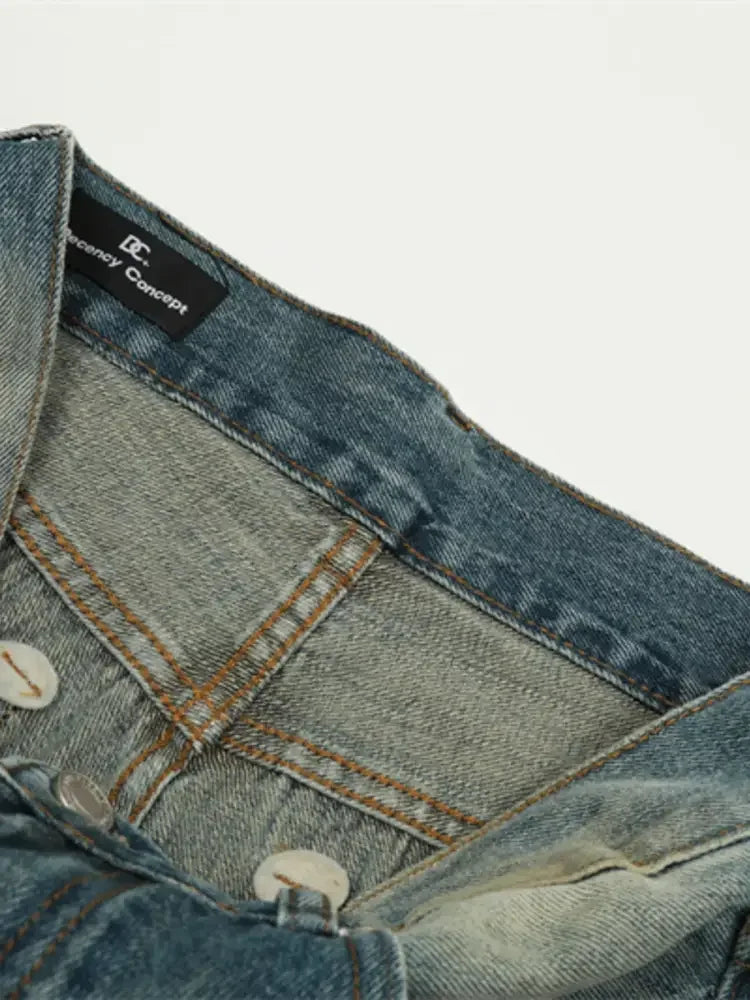 Men's Wash Straight Leg Jeans