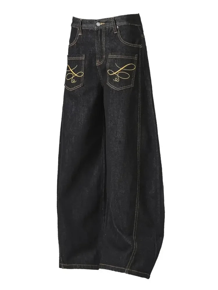 Men's Wash Wide Leg Baggy Jeans
