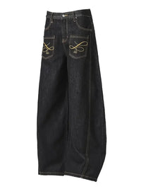 Men's Wash Wide Leg Baggy Jeans