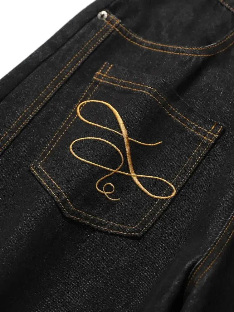 Men's Wash Wide Leg Baggy Jeans