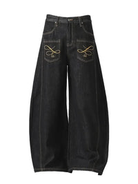 Men's Wash Wide Leg Baggy Jeans
