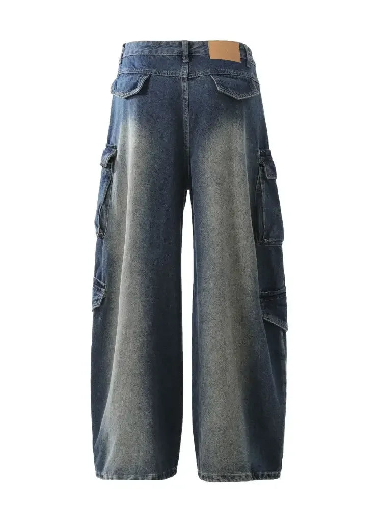 Men's Wash Wide Leg Cargo Jeans