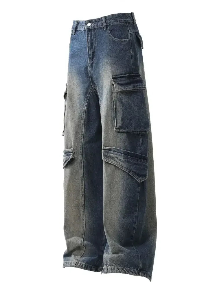 Men's Wash Wide Leg Cargo Jeans