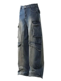 Men's Wash Wide Leg Cargo Jeans