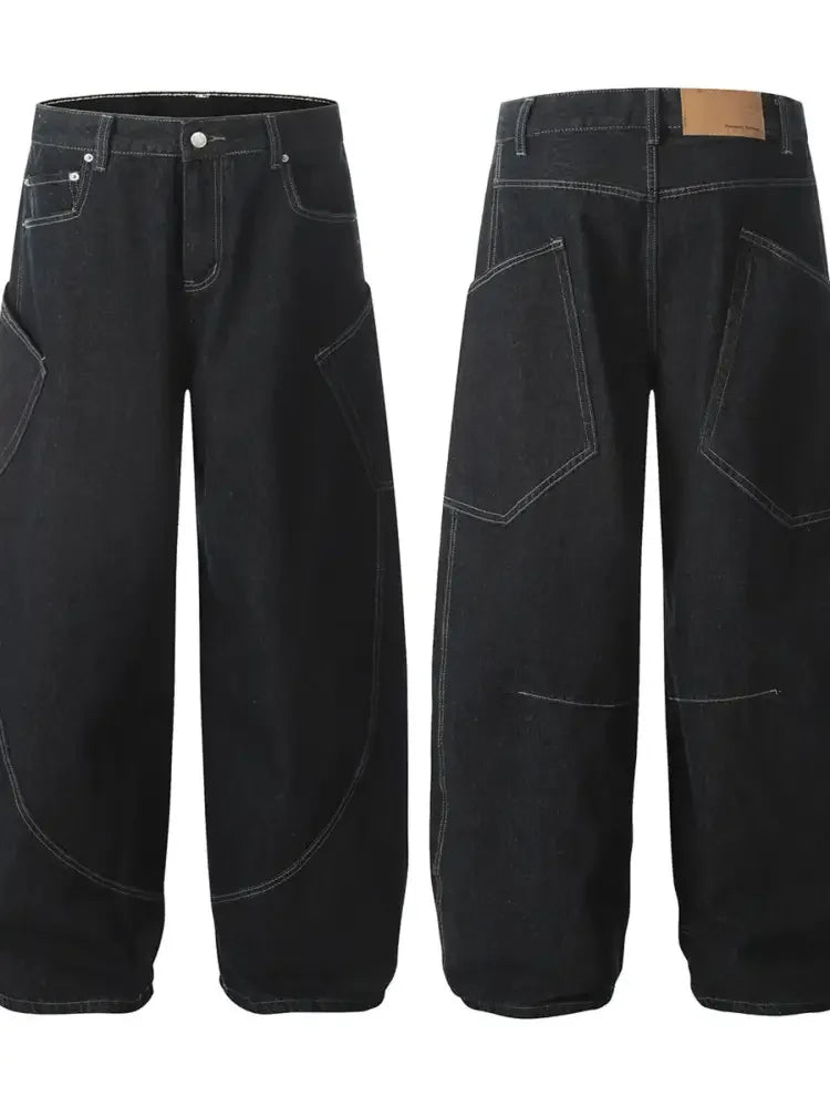 Men's Wash Wide Leg Cargo Jeans