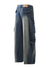 Men's Wash Wide Leg Cargo Jeans