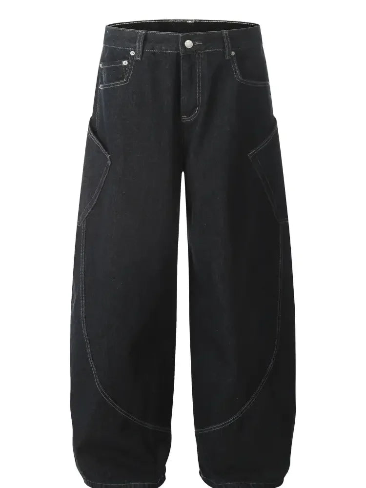 Men's Wash Wide Leg Cargo Jeans