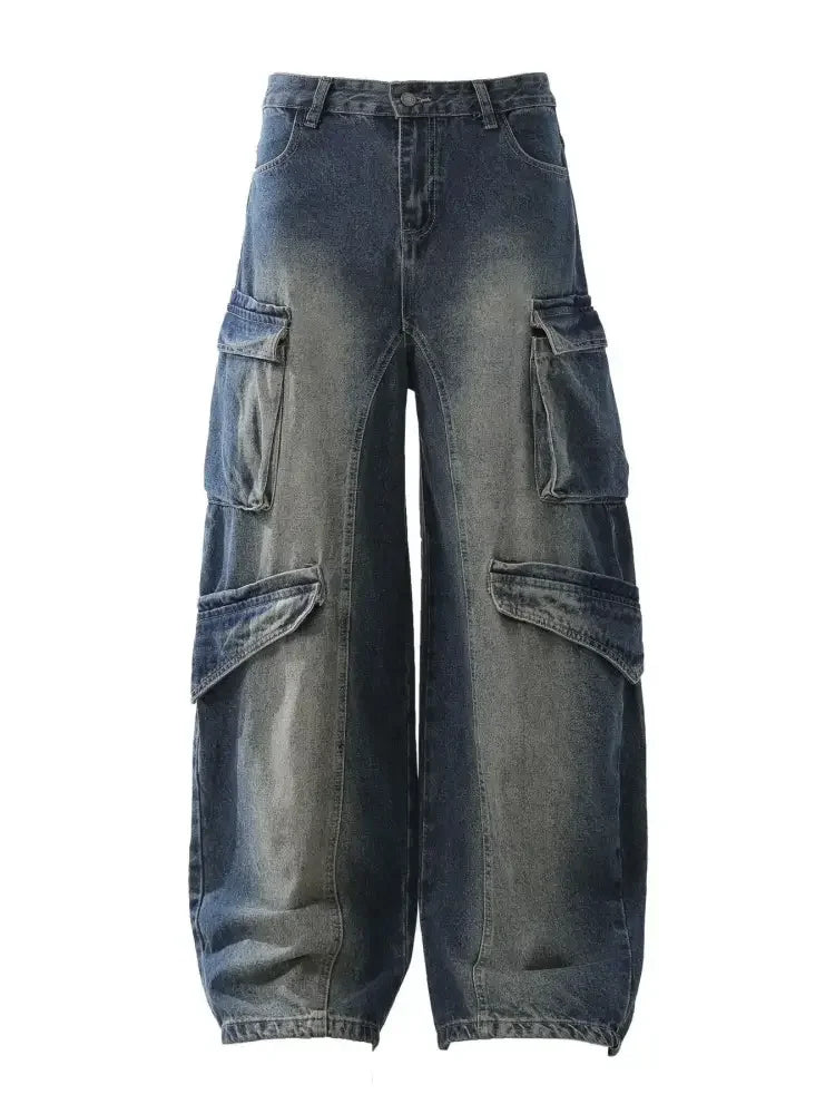 Men's Wash Wide Leg Cargo Jeans