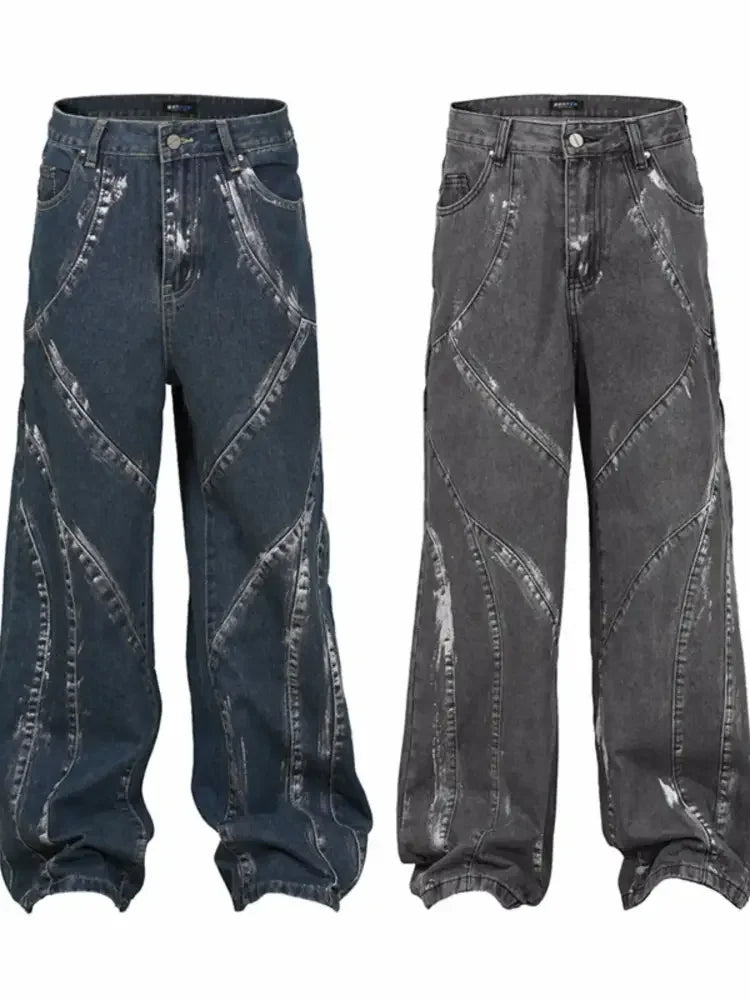Men's Wash Wide Leg Jeans