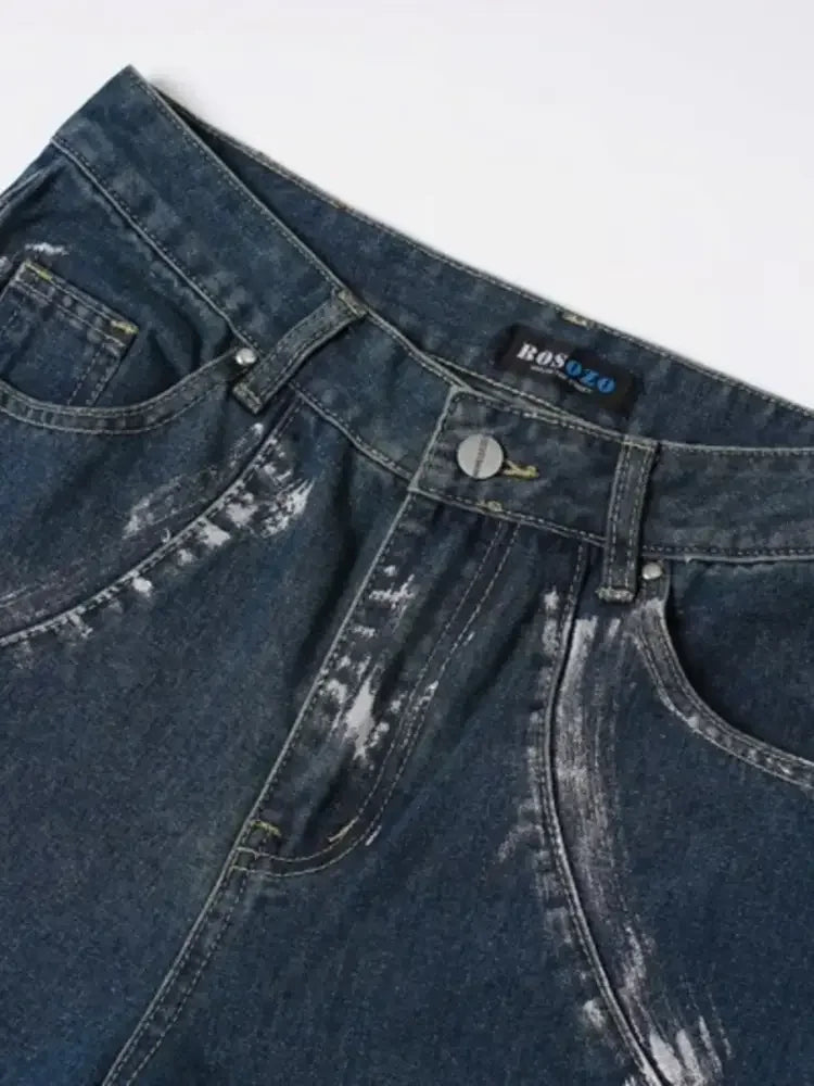 Men's Wash Wide Leg Jeans