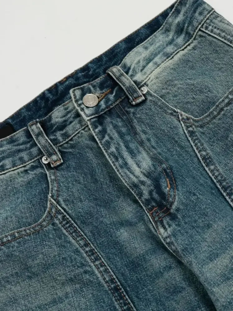 Men's Wash Wide Leg Jeans