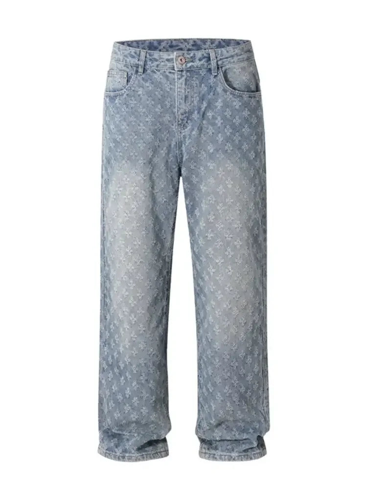 Men's Wash Wide Leg Jeans