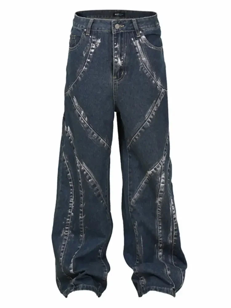 Men's Wash Wide Leg Jeans