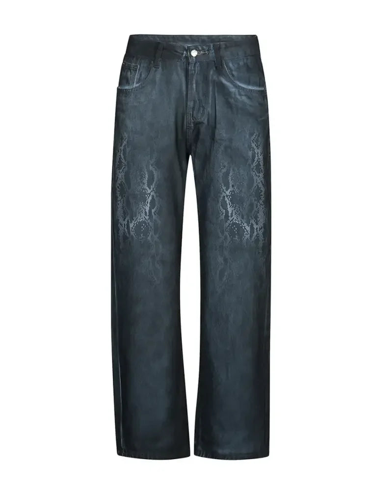 Men's Wash Wide Leg Jeans