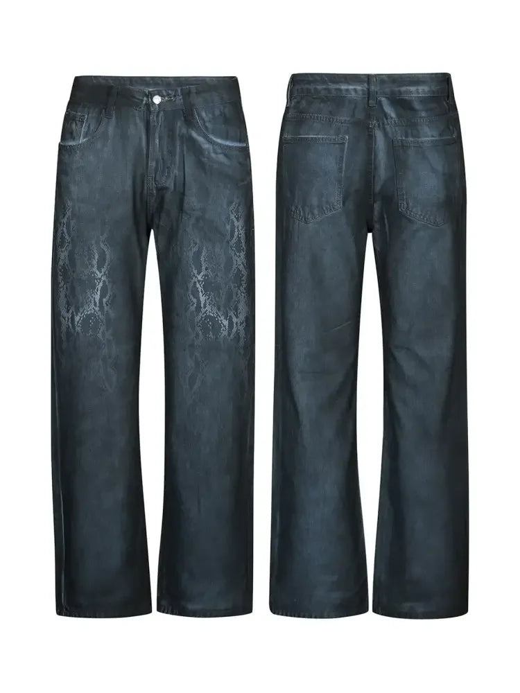 Men's Wash Wide Leg Jeans