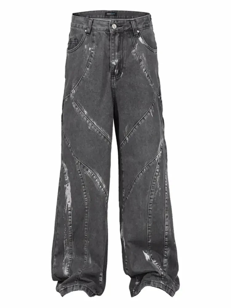 Men's Wash Wide Leg Jeans