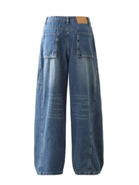 Men's Wash Wide Leg Relaxed Fit Jeans