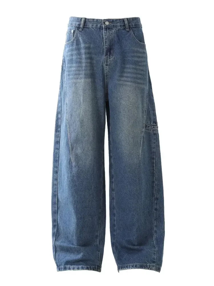 Men's Wash Wide Leg Relaxed Fit Jeans
