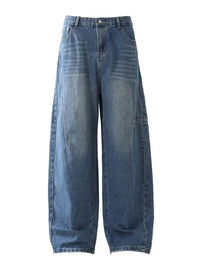 Men's Wash Wide Leg Relaxed Fit Jeans