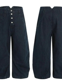 Men's Washed Button Fly Curved Jeans - Update AvenueTrendsi100400273606225100400273606225Men's Washed Button Fly Curved JeansDark Blue