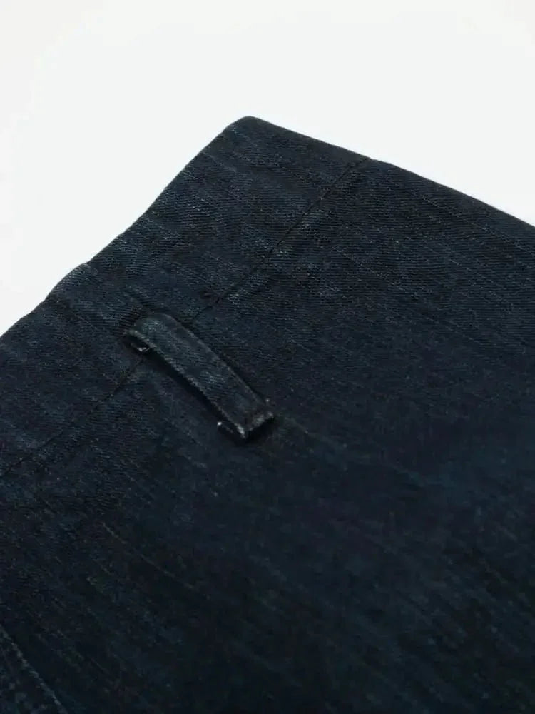 Men's Washed Button Fly Curved Jeans - Update AvenueTrendsi100400273606225100400273606225Men's Washed Button Fly Curved JeansDark Blue