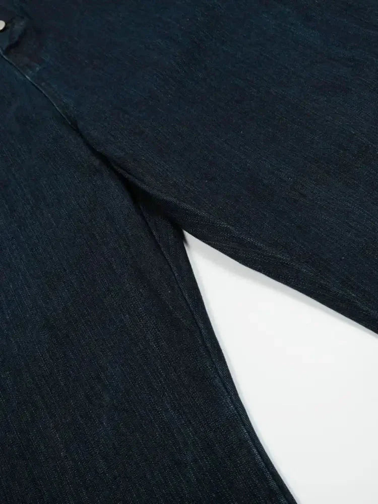 Men's Washed Button Fly Curved Jeans - Update AvenueTrendsi100400273606225100400273606225Men's Washed Button Fly Curved JeansDark Blue