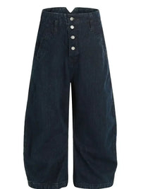 Men's Washed Button Fly Curved Jeans - Update AvenueTrendsi100400273606225100400273606225Men's Washed Button Fly Curved JeansDark Blue