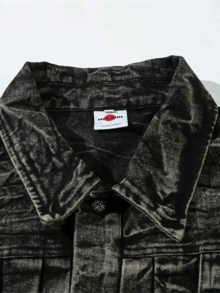 Men's Washed Button Up Denim Jacket