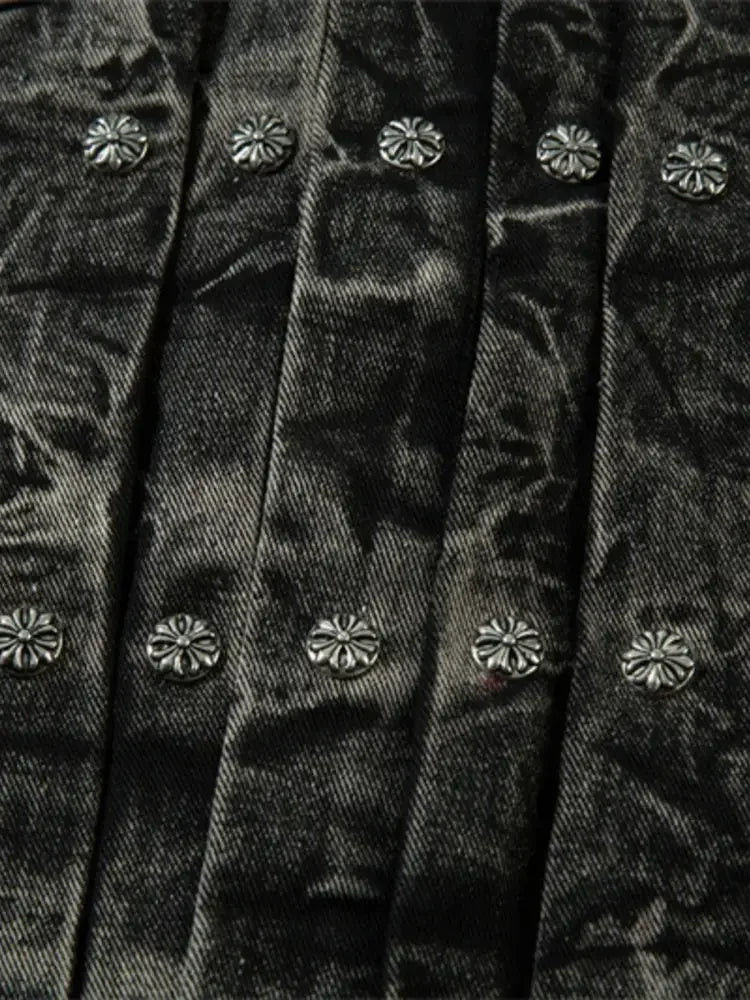 Men's Washed Button Up Denim Jacket