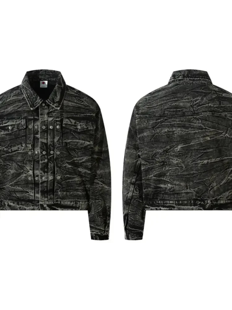 Men's Washed Button Up Denim Jacket