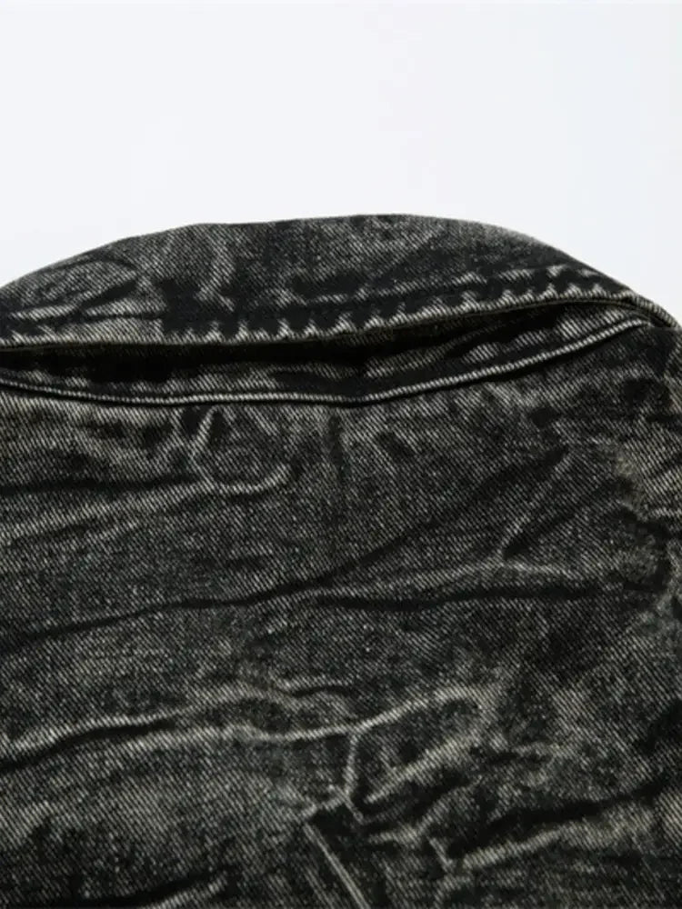 Men's Washed Button Up Denim Jacket