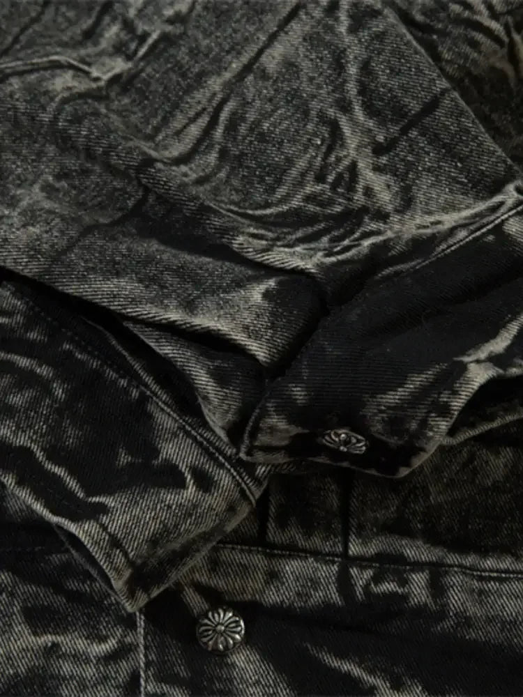 Men's Washed Button Up Denim Jacket