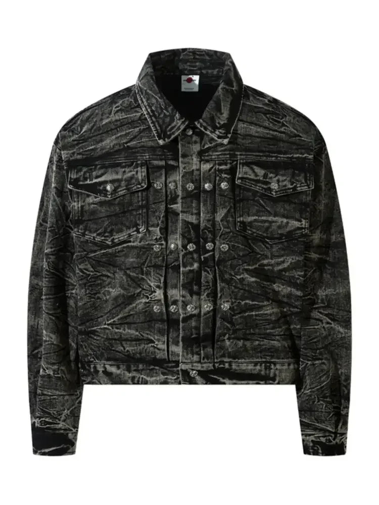 Men's Washed Button Up Denim Jacket