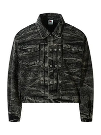 Men's Washed Button Up Denim Jacket