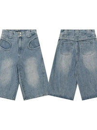 Men's Washed Denim Bermuda Shorts with Curved Pocket Detail - Update AvenueTrendsi100400163838624100400163838624Men's Washed Denim Bermuda Shorts with Curved Pocket DetailBlue