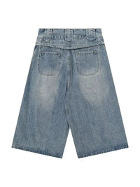 Men's Washed Denim Bermuda Shorts with Curved Pocket Detail - Update AvenueTrendsi100400163838624100400163838624Men's Washed Denim Bermuda Shorts with Curved Pocket DetailBlue