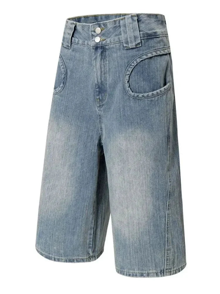 Men's Washed Denim Bermuda Shorts with Curved Pocket Detail - Update AvenueTrendsi100400163838624100400163838624Men's Washed Denim Bermuda Shorts with Curved Pocket DetailBlue