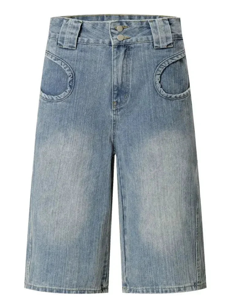 Men's Washed Denim Bermuda Shorts with Curved Pocket Detail - Update AvenueTrendsi100400163838624100400163838624Men's Washed Denim Bermuda Shorts with Curved Pocket DetailBlue