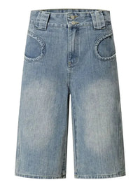 Men's Washed Denim Bermuda Shorts with Curved Pocket Detail - Update AvenueTrendsi100400163838624100400163838624Men's Washed Denim Bermuda Shorts with Curved Pocket DetailBlue