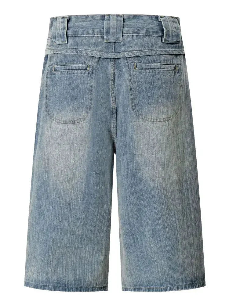Men's Washed Denim Bermuda Shorts with Curved Pocket Detail - Update AvenueTrendsi100400163838624100400163838624Men's Washed Denim Bermuda Shorts with Curved Pocket DetailBlue