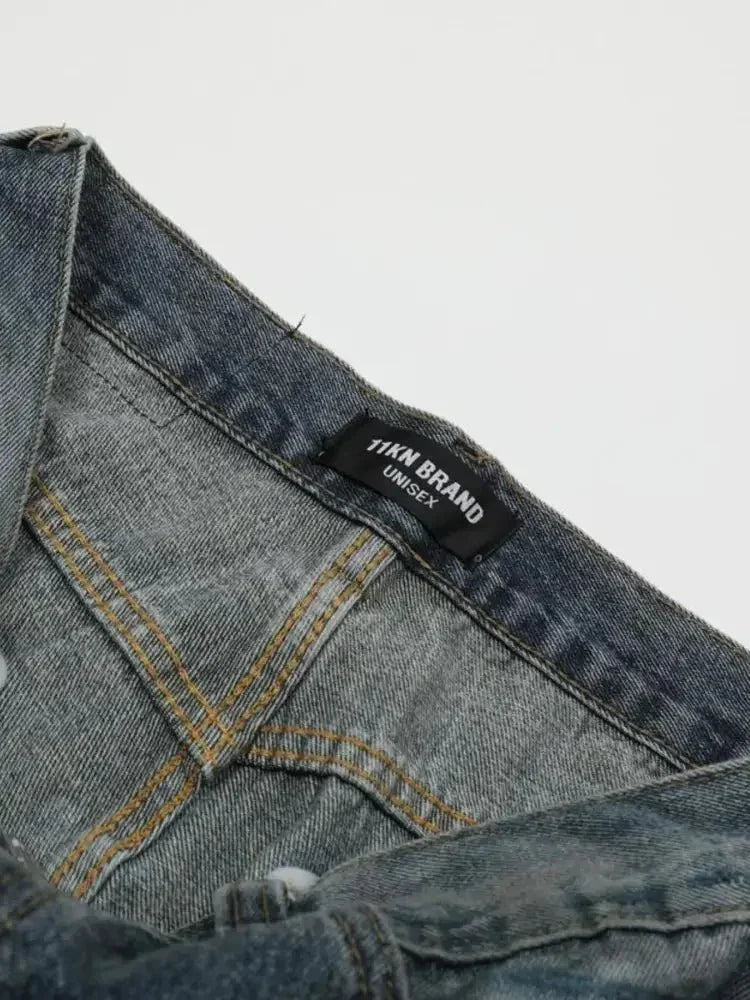 Men's Washed Distressed Wide - Leg Jeans - Update AvenueTrendsi100400841660145100400841660145Men's Washed Distressed Wide - Leg JeansDirty Stained Blue