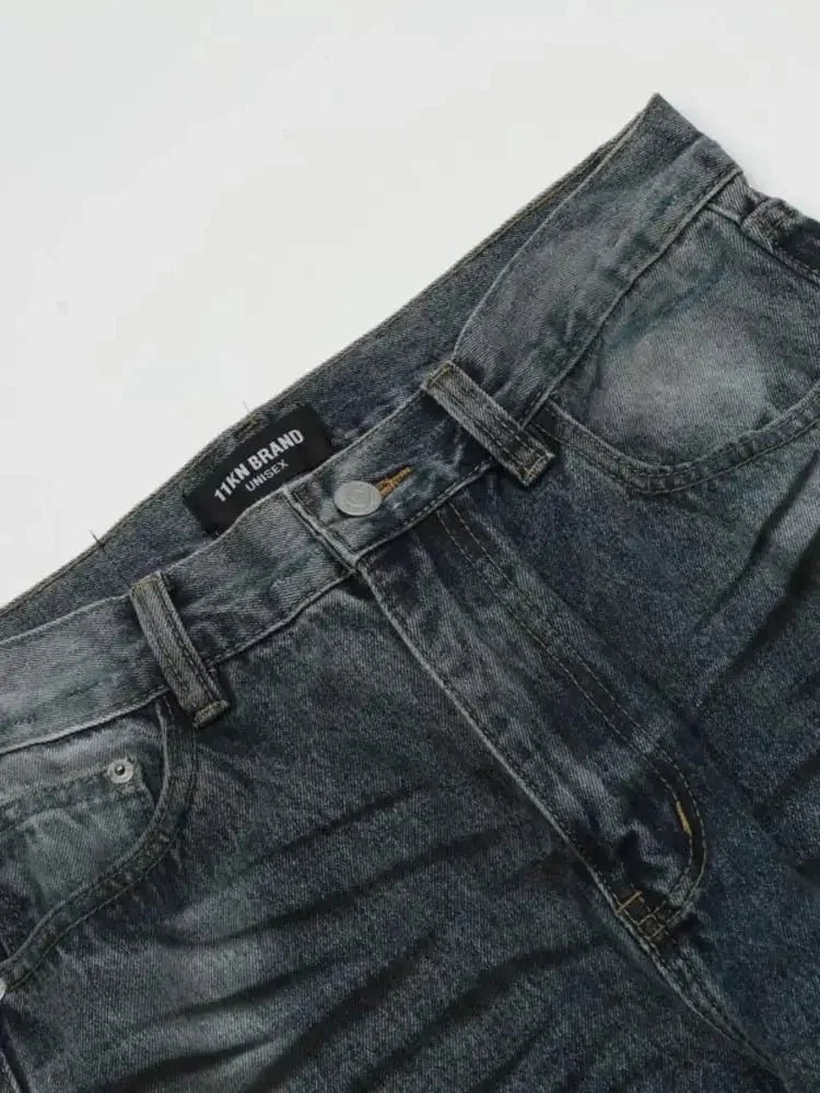 Men's Washed Distressed Wide - Leg Jeans - Update AvenueTrendsi100400841660145100400841660145Men's Washed Distressed Wide - Leg JeansDirty Stained Blue