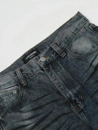 Men's Washed Distressed Wide - Leg Jeans - Update AvenueTrendsi100400841660145100400841660145Men's Washed Distressed Wide - Leg JeansDirty Stained Blue