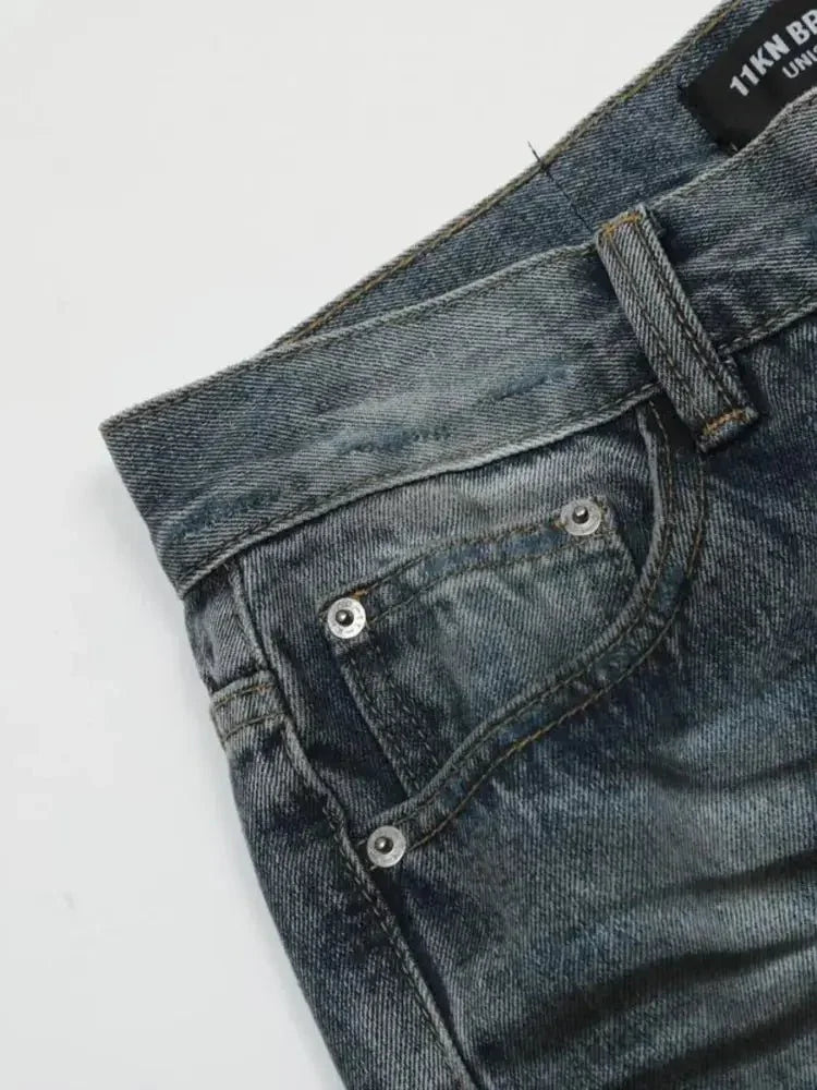 Men's Washed Distressed Wide - Leg Jeans - Update AvenueTrendsi100400841660145100400841660145Men's Washed Distressed Wide - Leg JeansDirty Stained Blue